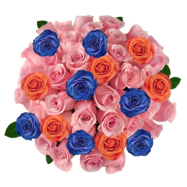 La Catrina - Blue, Orange and Pink Tinted Roses